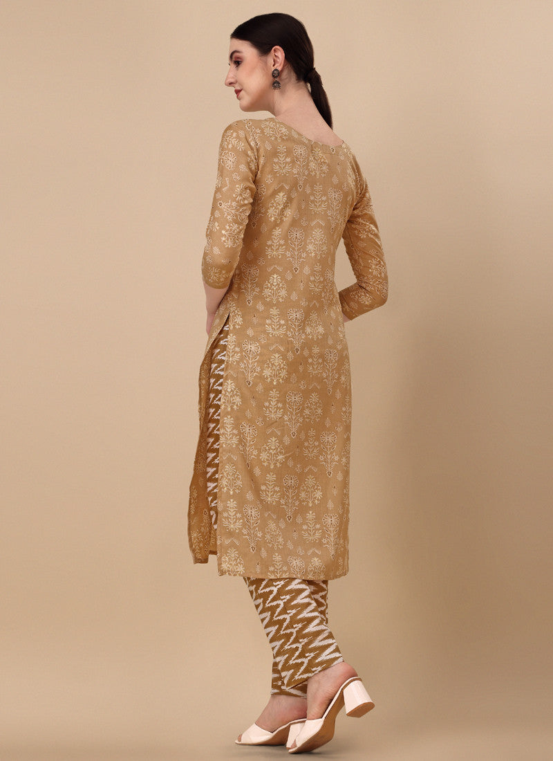 Floral Print Straight Kurta Set