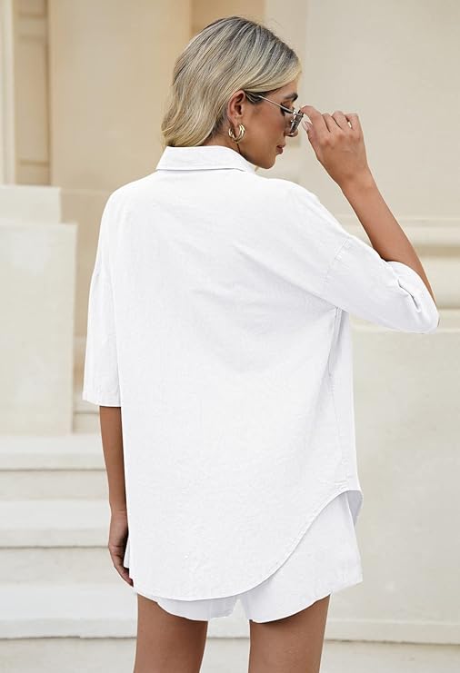 WOMEN PLAIN TOP SHIRT & SHORTS CO-ORD SET