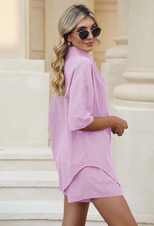 WOMEN PLAIN TOP & SHORTS CO-ORD SET