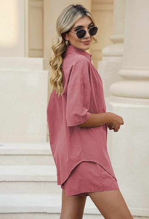 WOMEN PLAIN TOP & SHORTS CO-ORD SET