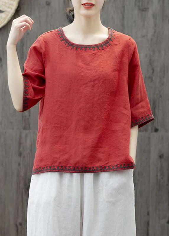 WOMEN COTTON EMBROIDERED TOP