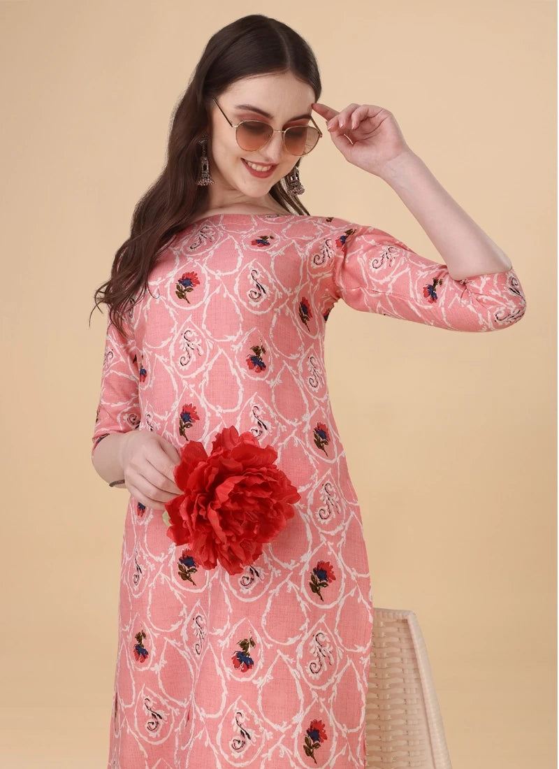Floral Print Straight Kurta Set
