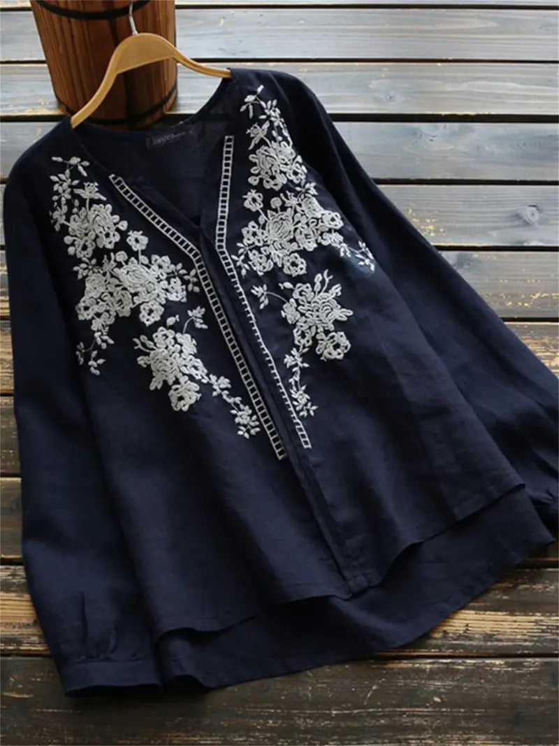 Women Floral Embroidery Casual Wear Stylish Tunics