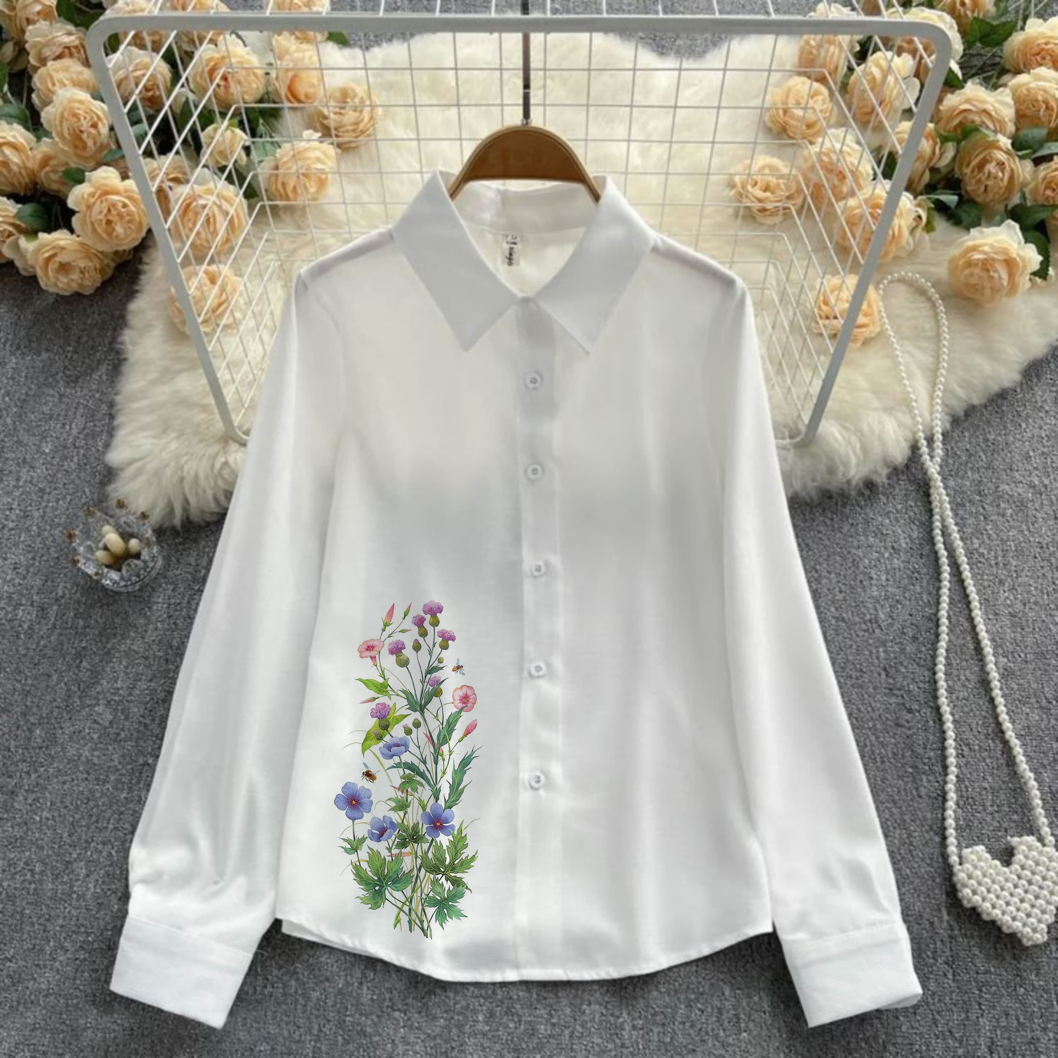 Women Floral Printed Casual Wear Stylish Shirt
