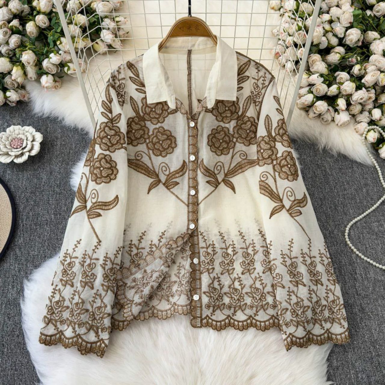 Antifit Embellished Cotton Shirt