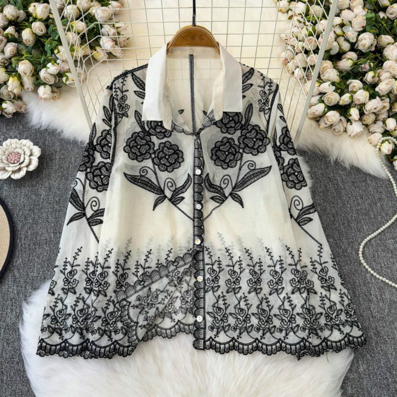 Antifit Embellished Cotton Shirt