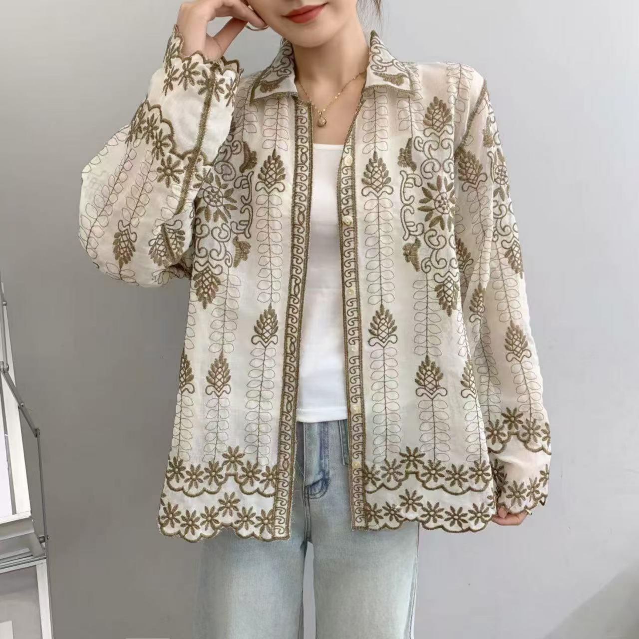 Antifit Embellished Cotton Shirt