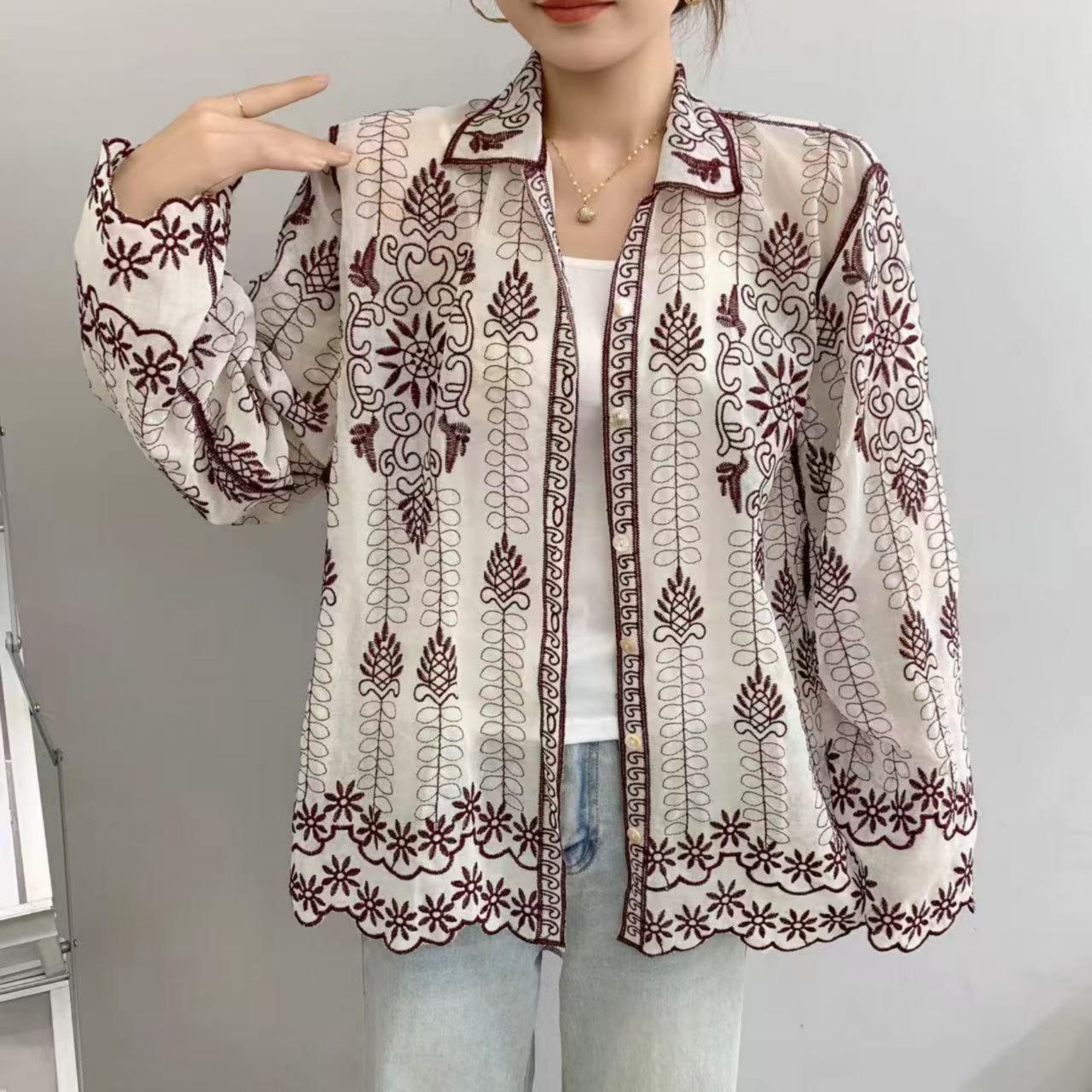 Antifit Embellished Cotton Shirt