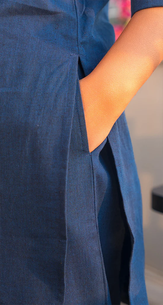 ELEZiO Ash Blue Relaxed Linen Co-Ord Set