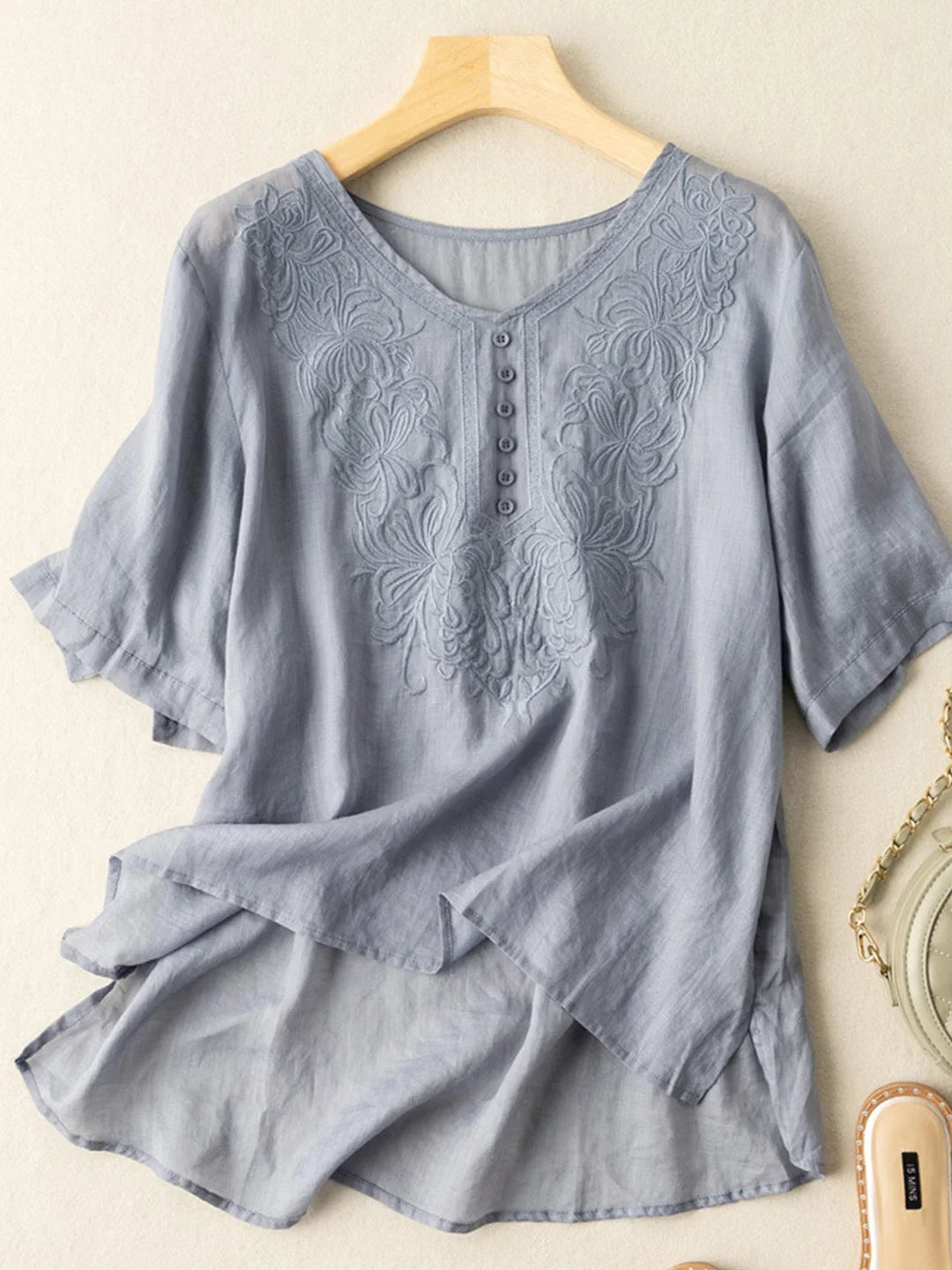 WOMEN COTTON EMBROIDERED TOP