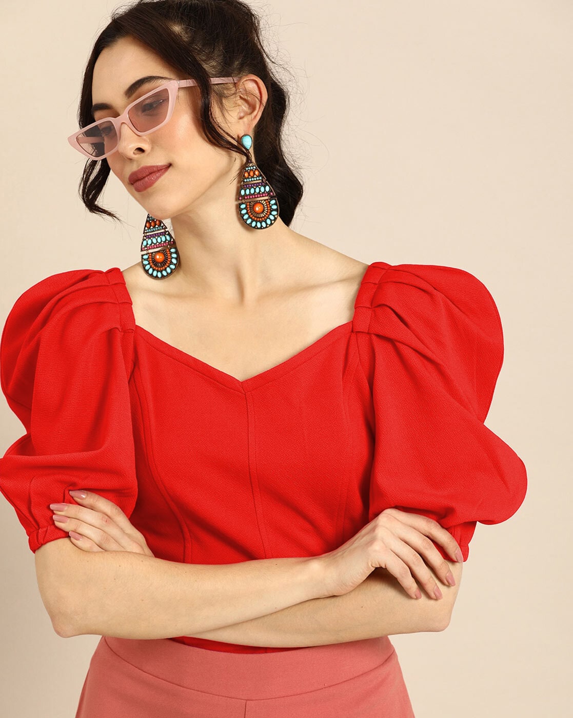 Casual Regular Sleeves Solid Women Top