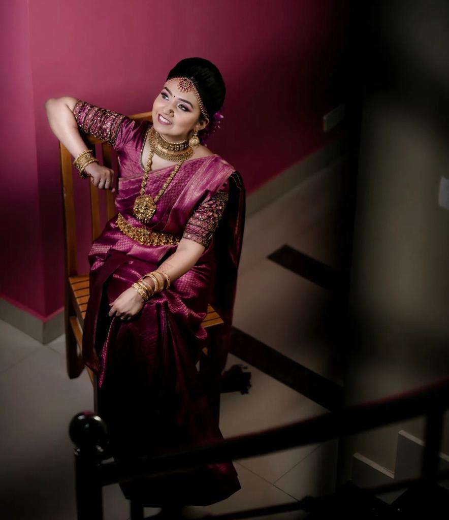 Imposing Pink Colored Kanchivaram Silk Saree With Blouse-4502
