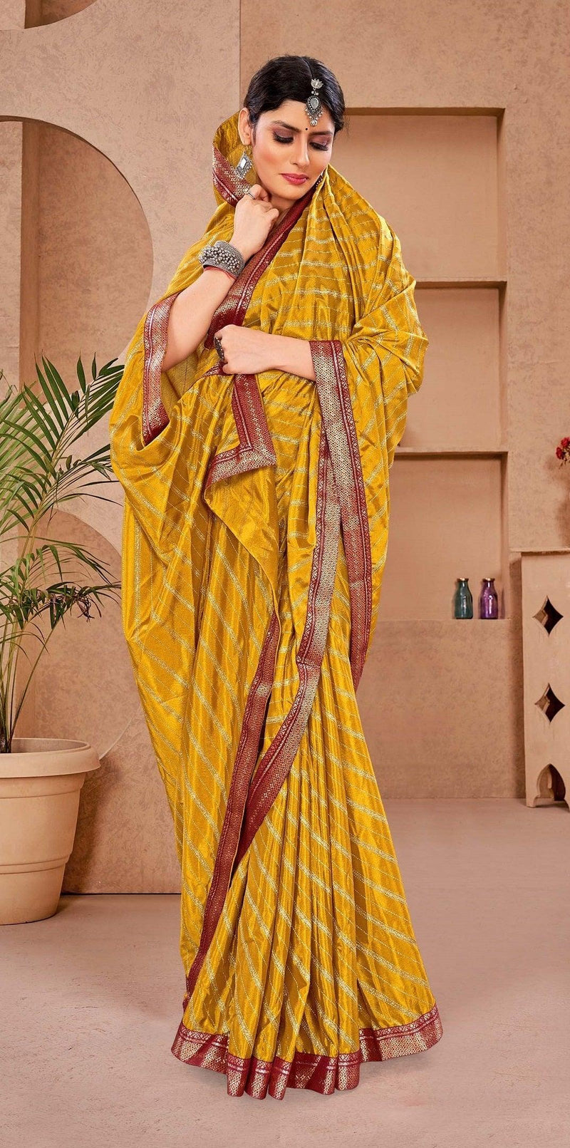 Amazon.com: Kanchipuram Yellow Silk Saree Stitched Blouse Wedding Bollywood  Style Pattu Godwal Saree Women's Gift By FLOW CREATION (X-Small) :  Clothing, Shoes & Jewelry