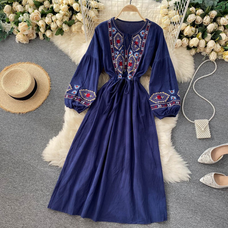 Rayon Embriodered Western Boho Long Maxi Dress