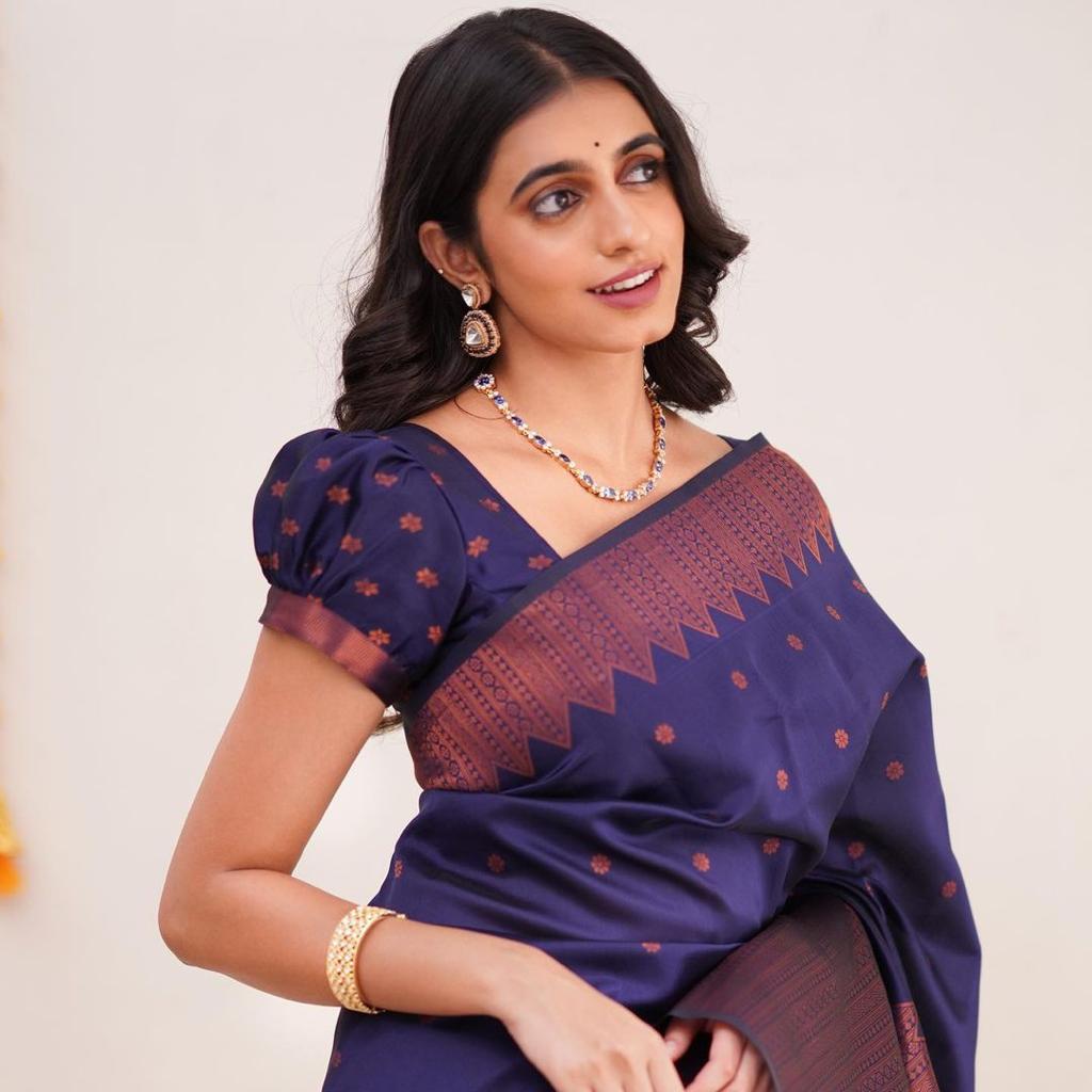 Imposing Blue  Kanchivaram Silk Saree With Blouse - 4598