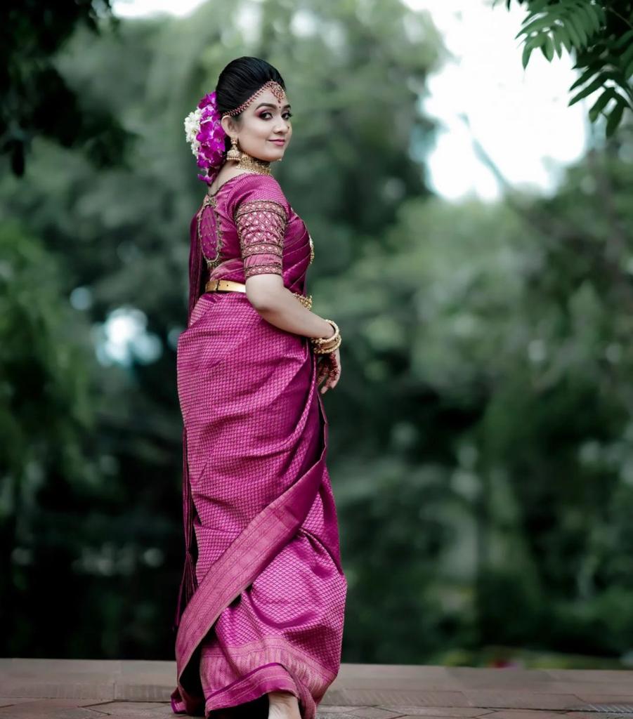 Imposing Pink Colored Kanchivaram Silk Saree With Blouse-4502
