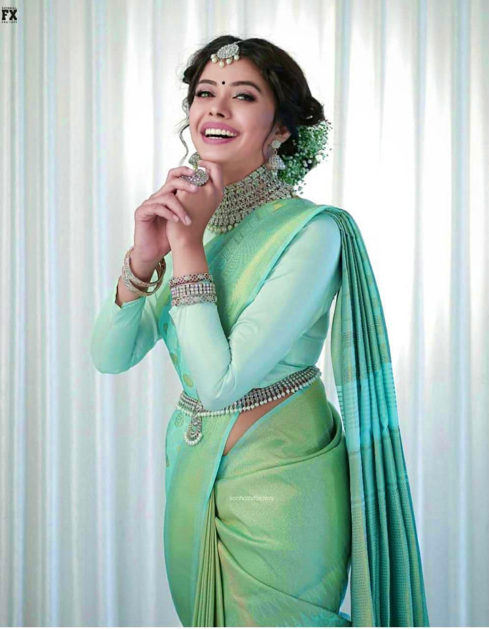 Gleaming C-Green Colored Soft Silk Designer Saree With Blouse-4516