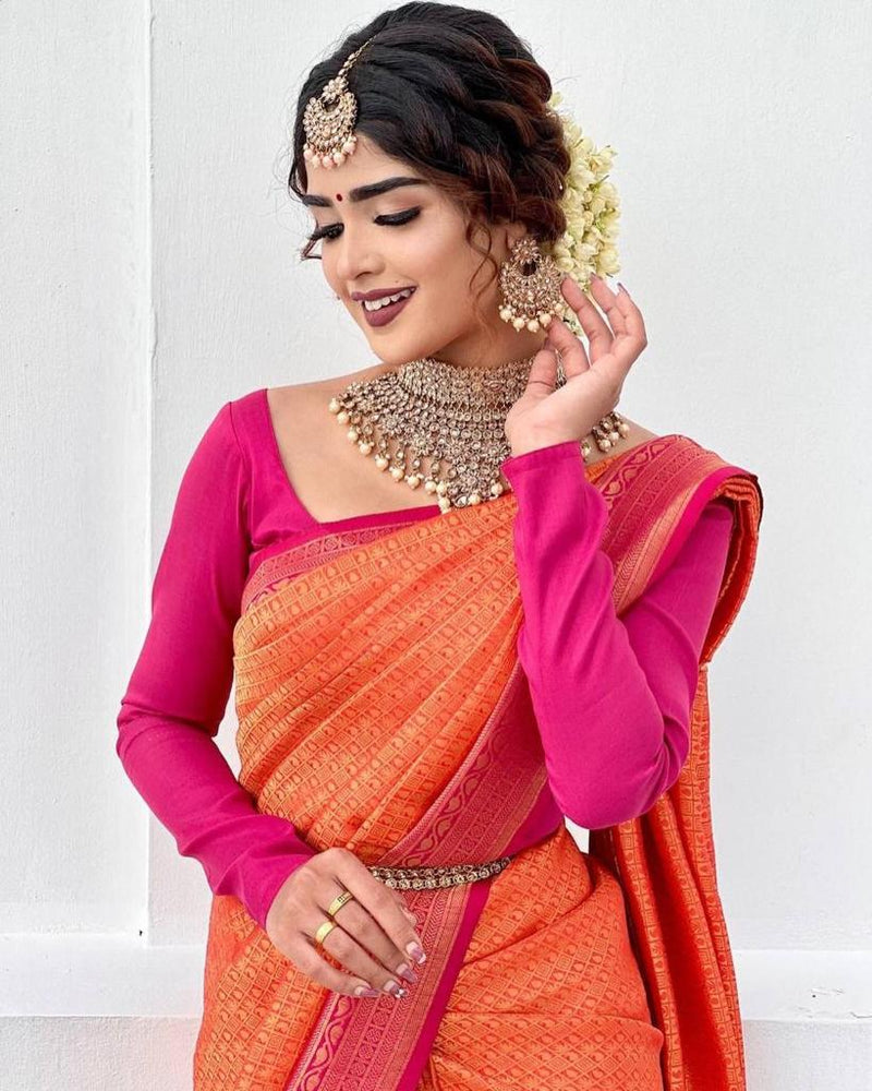 Eye-Catching Silk saree with Blouse