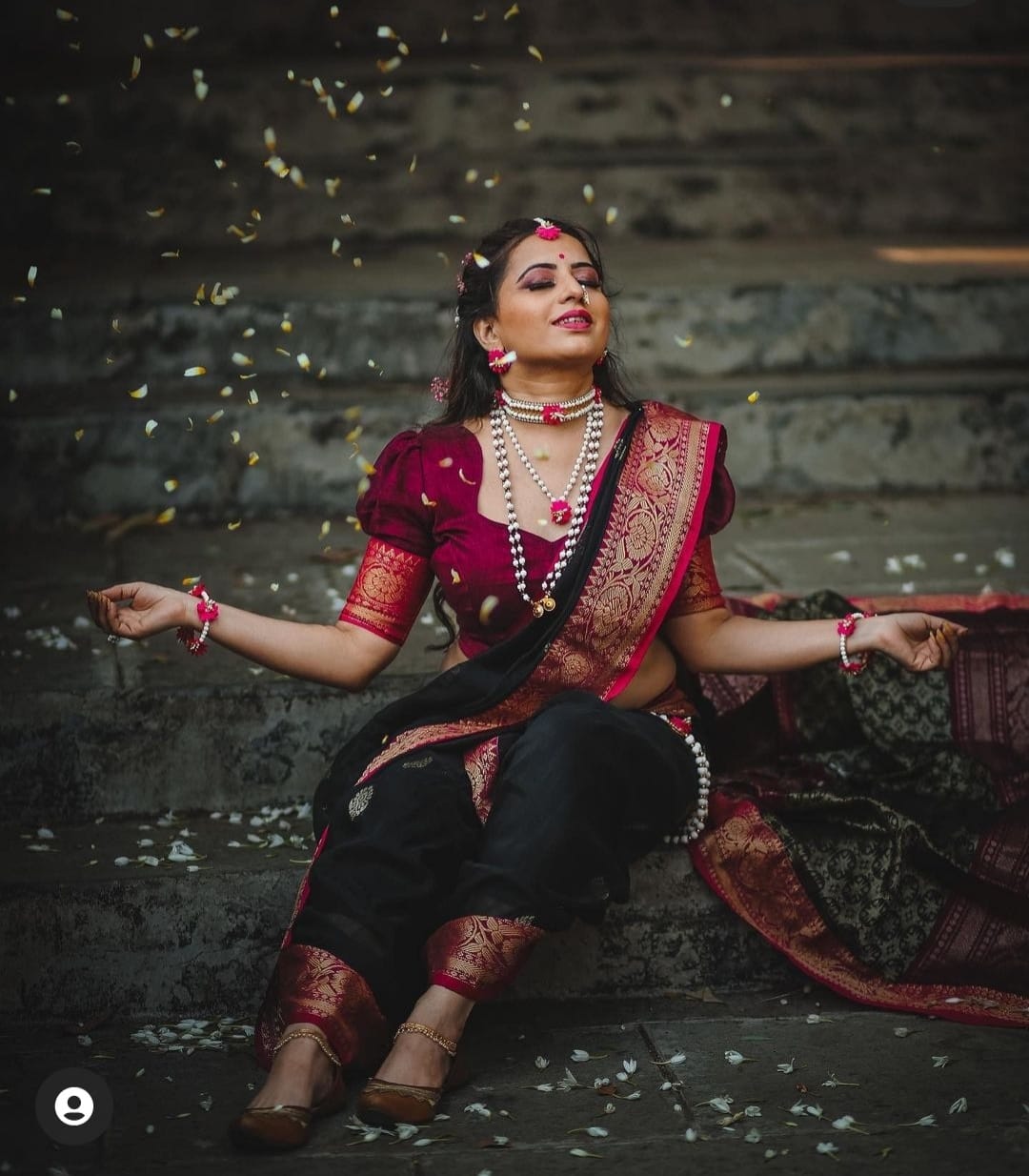 Majesty Maroon-Black Colored Kanchivaram Silk Saree With Blouse-5577